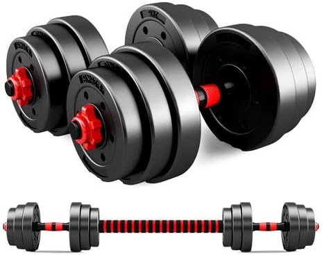 Amazon.com : T&R sports Adjustable Rubber Dumbbell Set Barbell Home Gym  Exercise Weights Fitness 20kg : Sports & Outdoors