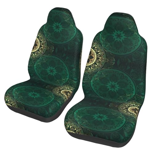 Housses de siège auto motif floral vert vintage anti-tache protection intégrale