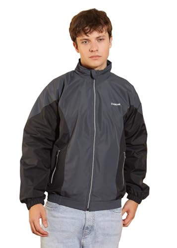Image of Dollar Men's Polyester Colourblock Windcheater Jacket With Zipper Pockets