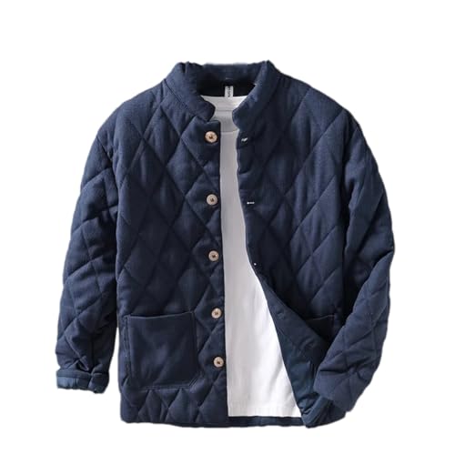 Japanese Style Stand Collar Warm Padded Jacket For Men Vintage Solid Loose Versatile Wadded Jacket Male Outwear