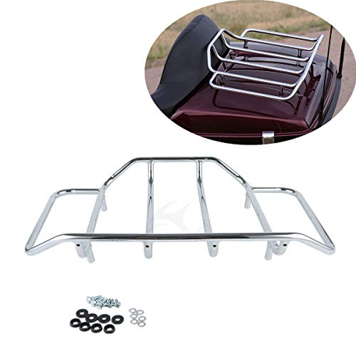 Xfmt Chrome Tour Pack Luggage Rack Trunk Top Rack Rail For Harley Touring Road King Electra Street Glide 1984-Later #TOP6