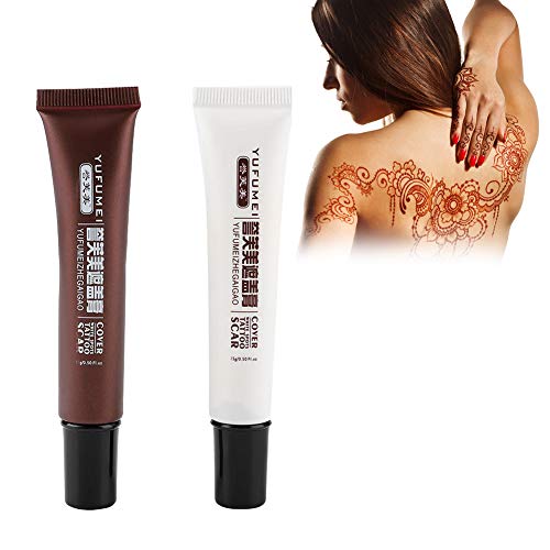 Scar Tattoo Concealer, Waterproof Fast Coloring Hiding Spots Birthmarks Cream Long-Lasting Professional Coverage Cream Makeup Cover Up Cream Set Natural And Mild For Facial & Body #TOP26