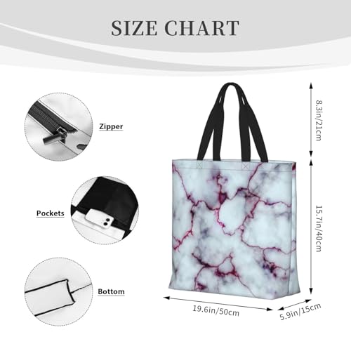 Purple Marble Texture Print Tote Bag Large Women Casual Shoulder Bag Handbag For Outdoors Holiday Weekender Travel Gifts4