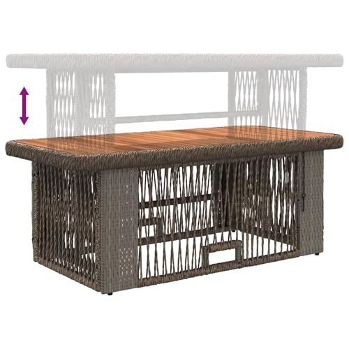 Ensemble de salle à manger pour jardin gris table réglable 4 pcs - 8