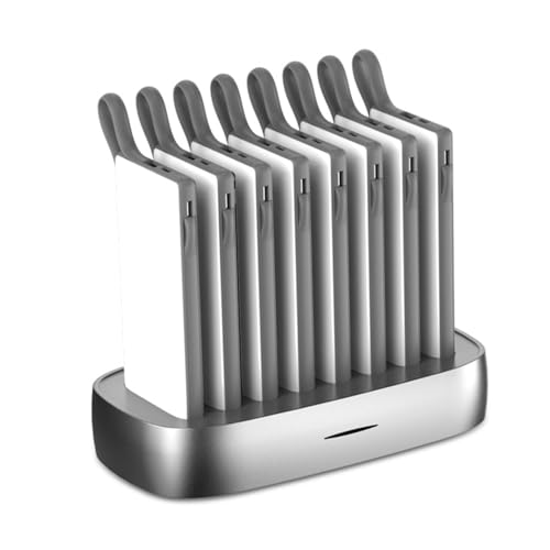 Domars Power Bank 8×10000 mAh, Cargador Portátil con 3 Enchufes Estándar, Batería Externa para Aviones para Grupos, Modo de Carga Múltiple para iPhone 17, 16, 15, 14, 13, 12 Series (Blanco)