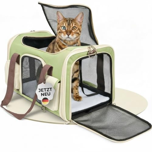 Katzentransportbox Hundetasche Kleiner Hund bis 10 kg [Faltbar] Transportbox Katze Hundebox Hundetragetasche Hundetransportbox Auto | Tragetasche aussuchen