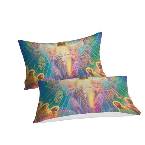 Housse de couette Jésus 3D avec fermeture éclair pour changer son lit sans effort