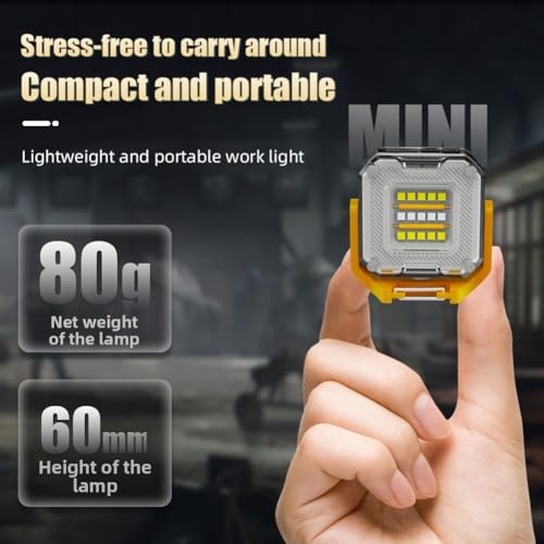 Luces magnéticas de camping con carga USB C y aviso bicolor portátil 3