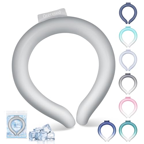 Image of Ice Ring Neck Cooler 70% Gel Increase Neck Cooling Tube Wearable Body Cooling Products for Summer Outdoor Indoor Activities Relief for Hot Flashes(Grey,L)