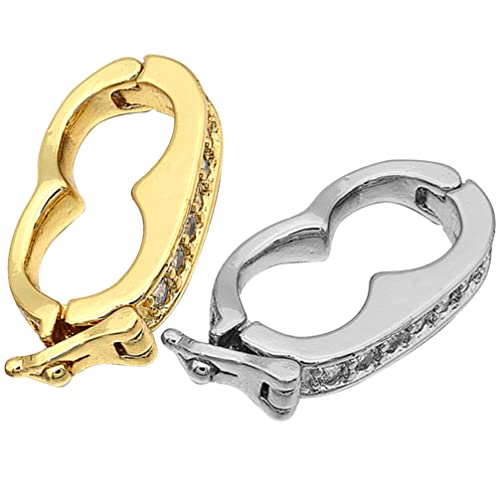 COHEALI 2 Pièces Collier Chaîne Fermoirs Bracelet Raccourcisseur Fermoirs Perle Rehausseur Fermoir avec Serrure Bracelet Fermoirs pour La Fabrication De Bijoux Bricolage Artisanat