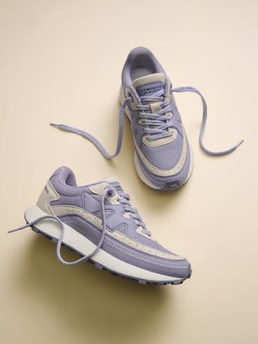 Image of The Souled Store Milano: Women and Girls Low Top Sneakers Retro Trainer Microfiber Suede and Engineered Mesh Cushioned Insole Retro Sole Lace Up Lightweight Breathable