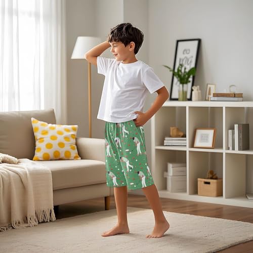 ALAZA Play Golf Ball Green Pajama Shorts Elastic Waist Casual Sleep Shorts with Pockets Size 6-144