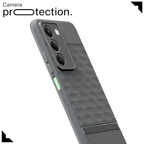 Image of Pikkme Back Cover for Redmi 15 5G Camera Protection 3D Hexa Cube Design Silicone Protective Bumper Case (Grey)