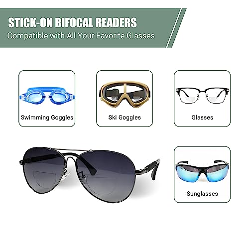 Mzwoto 2 Pack Stick On Readers For Sunglasses thumb #1