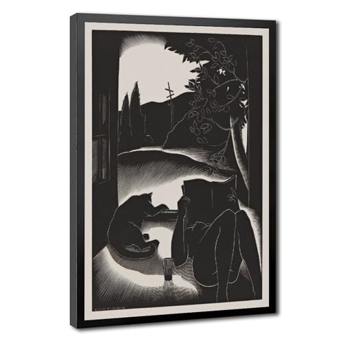 Gravure sur bois vintage Sultry Day Paul Landacre | Impression paysage américain sur toile