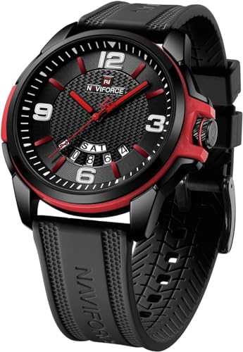 NAVIFORCE Reloj impermeable para hombres y mujeres, analógico, fecha automática,...