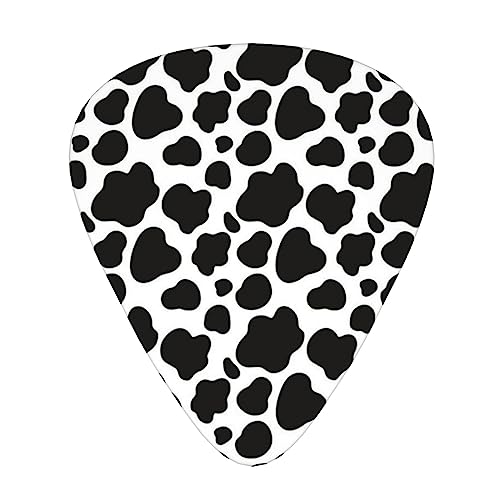 牛のパターン ギターピック Guitar Pick 12枚セット ティアドロップ型 エレキギター/アコースティックギター/クラシックギター/ベース等の練習に最適な12枚セット