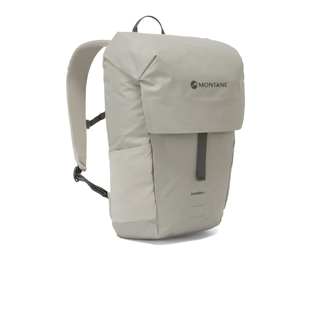 Montane Transition Pack 18L, Nylon Ripstop, Lightweight, Weather-Resistant, for Hiking, Commuting, and Day Trips, 46x28x15 cm (Grey)