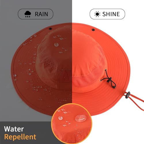 Image of Home Prefer UPF50+ Mens Sun Hat Wide Brim Womens UV Protection Beach Bucket Hat for Fishing Hiking Snap Up Cowboy Hat