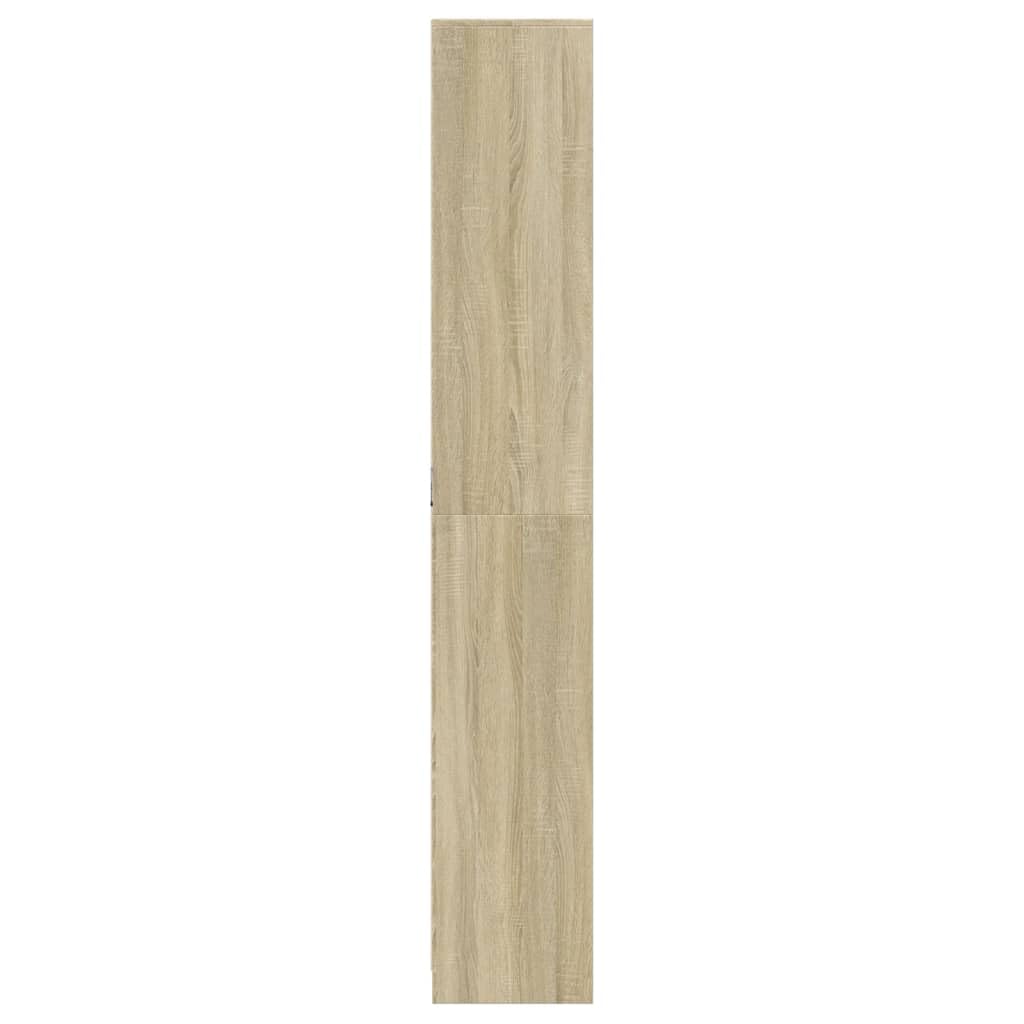 Hoge kast met LED 41,5x32,5x200 cm bewerkt hout sonoma