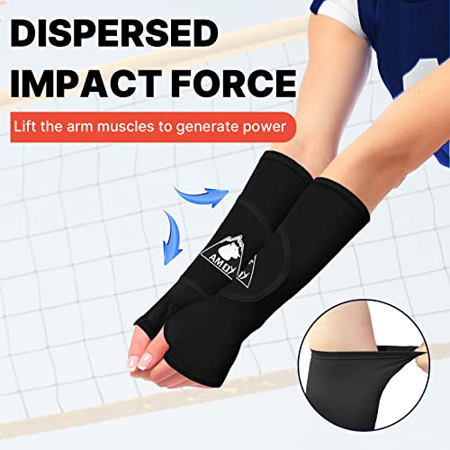 Amoy Volleyball Arm Sleeves Youth Padded Forearm Sleeves with Thumholes