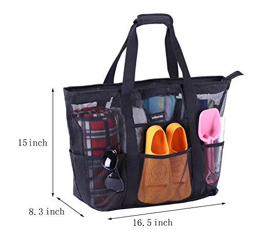 Large Beach Bag with Zipper Lightweight Beach Toy Bag Mesh Bag for Swimming Pool Sand Toys2