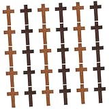 Healvian 30 Stück Holz Kreuzanhänger 25X4cm Selbstgemacht Schmuck Charme für Halsketten Armbänder Pulloverkette Naturfarbene Holzanhänger zum Basteln
