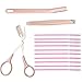 Produktbild Ebanku Augenbrauen Schere Tool Set 13-tlgs, Augenbrauenschere mit Kamm Pinzette Augenbrauen Rasier Augenbrauenbürste, Ideales Set zur Augenbrauen-Formgebung zur Pflege, Zupfen, Schneiden