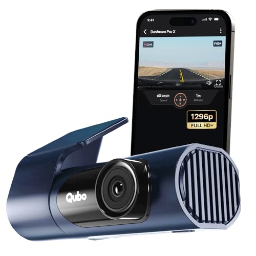 Qubo Car Dashcam Pro X by Hero Group | 3MP 1296P FHD+ Camera | NightPulse Vision | Wide-Angle FOV | Supercapacitor | Built-in Wi-Fi, Mic | App Control | G-Sensor | Up to 1TB Storage | (Midnight Blue)