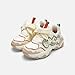Balabala Girls Sneakers Kids Fashion Pop Shoes Breathable Sweet Cute Walking Shoes Puffy Soles Hook and Loop Beige