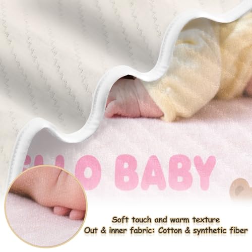 Custom Cute Baby Image Pink Balloon Cotton Muslin Swaddle Blankets Soft Custom Prints Text Blankets for Kids for Newborns, Infants, & Toddlers 30x40in para Bebes recien nacidos2