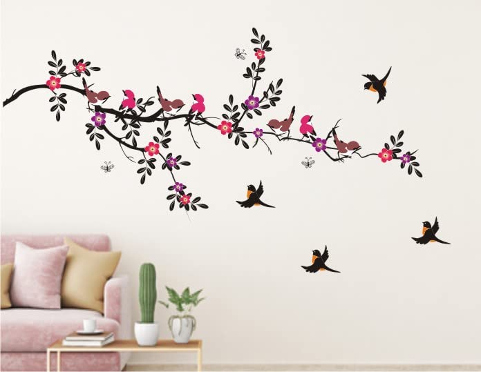 Heaven Decors Hanging Tree Branch with Flying Birds Large Wall Sticker (Ideal Size on Wall: 165 cm x 91 cm),Multicolour (B0C4JW5QV6) Amazon Price History, Amazon Price Tracker