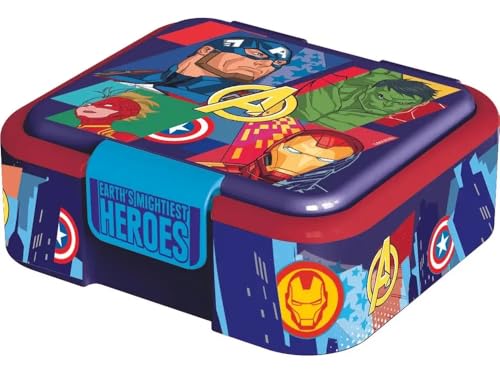 Image of STRIDERS Supreme Multi Compartment Sandwich Box for Kids - Avengers Seven Wonders Lunch Box | Leak-Proof, BPA-Free & Reusable XL School Tiffin for Boys