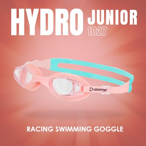Image of AIRAVAT Hydro 1027 Swimming Goggles, Adjustable Pool Goggles For Adult, Youth, Boys & Girls, Optic Quality Poly carbonate Lenses, 100% UV Protection Anti-fog Coated, Ultra Durable (Pink)