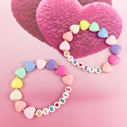 Image of Fuqimanman2020 Big Sister Bracelet Colorful Little Sister Bracelet Letter Beads Bracelet for Sister Jewelry Gift