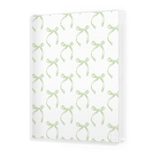 Image of Coquette Green Bow Photo Album 4x6, Aesthetic Preppy Girly 18 Pockets Small Picture Memory Book Photo Album Keepsake for Graduation Wedding Anniversary Travel Vacation