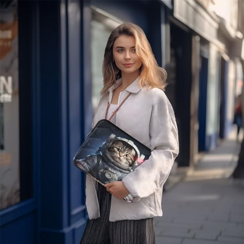 Funda para portátil 13-14 pulgadas impermeable diseño gato astronauta miniatura 7