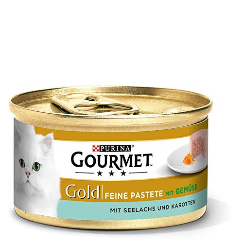 Purina GOURMET Gold Feine Pastete, hochwertiges Katzennassfutter, Tiernahrung, mit Gemüse, für anspruchsvolle Katzen, 12er Pack (12 x 85 g Dose)