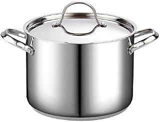 Cooks Standard 02519 8-Quart Classic Stainless Steel Stockpot with Lid, 8-QT, Silver