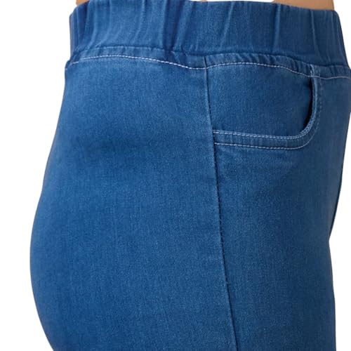 Image of 4FLIES Women's High Waist Jeggings | Super Combed Slim Fit Ankle-Length Pants with Elastic Waistband | Comfortable Denim Look Leggings for Casual, Travel & Office Wear