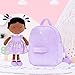 Onetoo Toddler Kids Backpack with Soft Tanned Baby Dolls in Purple Star Dress 9.5