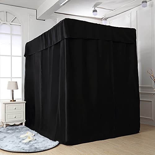 Obokidly Elegant Black 100% Lightproof 4 Corner Post Bed Curtain Canopy Bedroom Decoration For Adults Girls Boys Bed Canopies Child Gift (King, One Solid Black-Bed Curtain) #TOP1