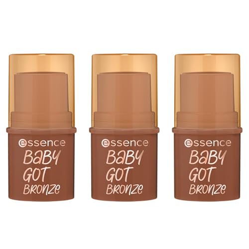Esence Baby Got Bronze Bronzing Stick - Lápiz de contorno n.º 40, marrón, natural, radiante fresco, vegano, sin conservantes, sin parabenos, sin partículas de microplástico, 3 unidades (3 x 5,5 g)