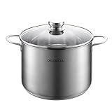 DELOBOLL Stainless Steel Stockpot Soup Pot Nonstick Large Stock pot, Tri-Ply Covered Stockpot Classic Saucepot Cooking Pot with Lid (3.5 Quart)