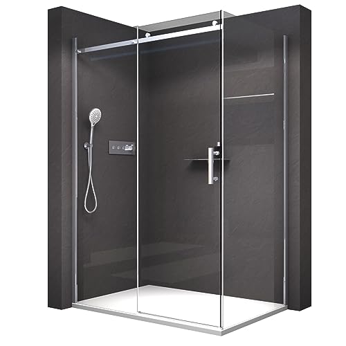 Duschkabine Nano Echtglas EX806 Schiebetür - 90 x 120 x 195 cm