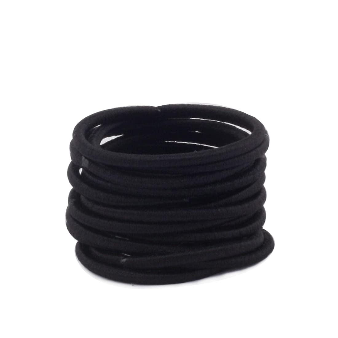 Corbatas para el pelo de bebé Niñas sin metal, gomas para el pelo (2 mm x 2,5 cm), color negro