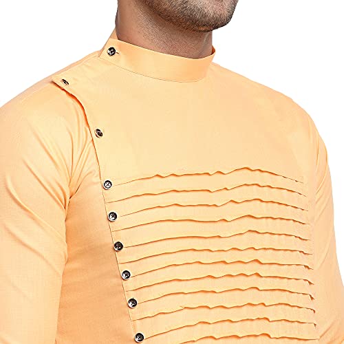 Image of SAIFOO Men's Rich Cotton Blind Short Kurta