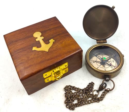Brass Nautical - Brújula Thoreau 'Go Confidently', regalo para graduación, día de confirmación, bautizo, año nuevo, cumpleaños, aniversario, comunión, camping miniatura 3
