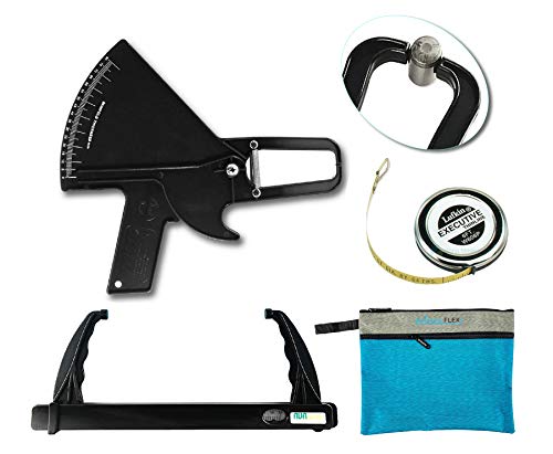 AnthroFlex Pro Kit de Antropometría con Slim guía plicometro Caliper, hueso pequeño Anthropometer, cinta (negro)