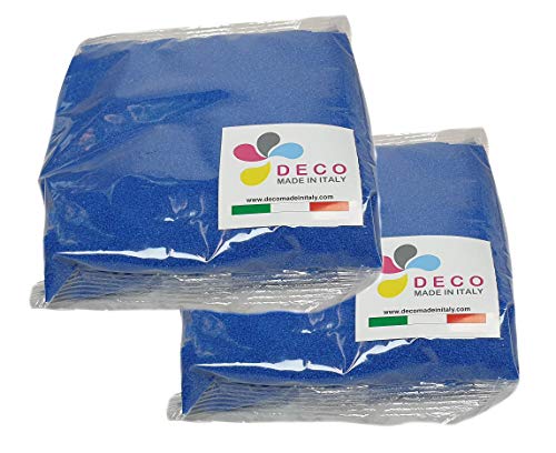 Decomadeinitaly Sable coloré pour décorations 0,3/0,7 mm Lot de 2 kg. (Bleu Marine)